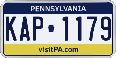 PA license plate KAP1179