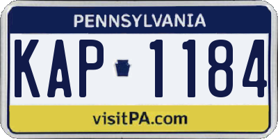 PA license plate KAP1184