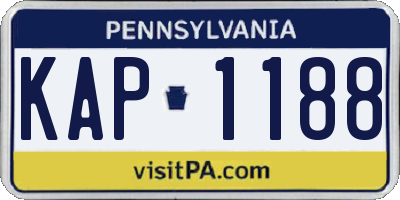 PA license plate KAP1188