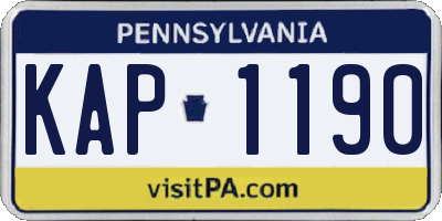 PA license plate KAP1190