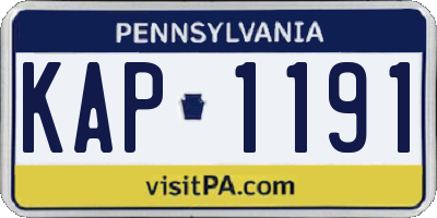 PA license plate KAP1191