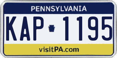 PA license plate KAP1195
