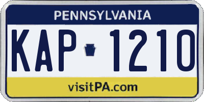 PA license plate KAP1210