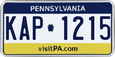 PA license plate KAP1215