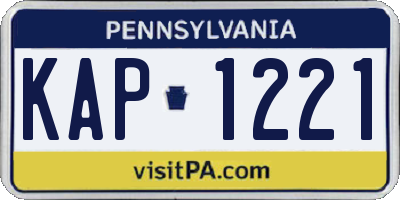 PA license plate KAP1221