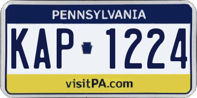 PA license plate KAP1224