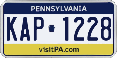 PA license plate KAP1228