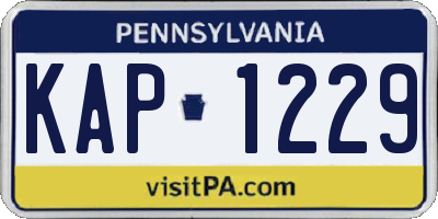 PA license plate KAP1229