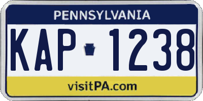 PA license plate KAP1238