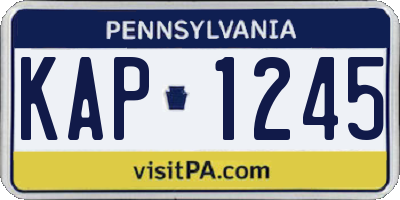 PA license plate KAP1245