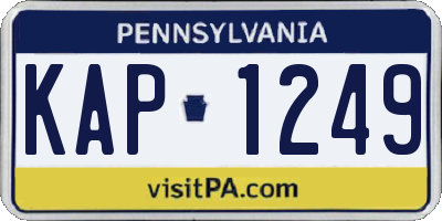 PA license plate KAP1249