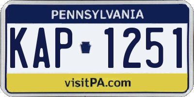 PA license plate KAP1251