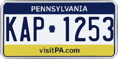 PA license plate KAP1253