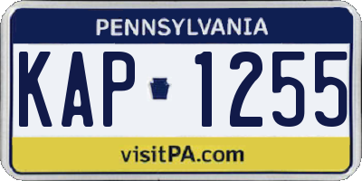 PA license plate KAP1255