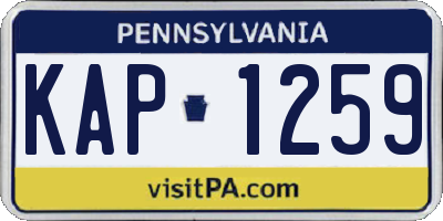 PA license plate KAP1259