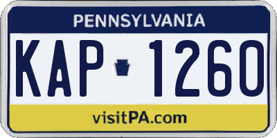 PA license plate KAP1260