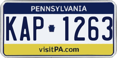 PA license plate KAP1263