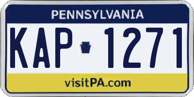 PA license plate KAP1271