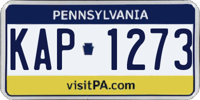 PA license plate KAP1273