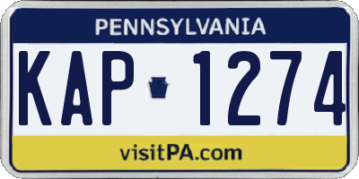 PA license plate KAP1274