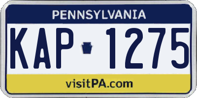 PA license plate KAP1275