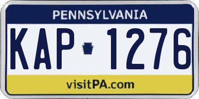 PA license plate KAP1276
