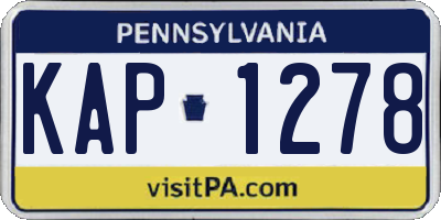 PA license plate KAP1278