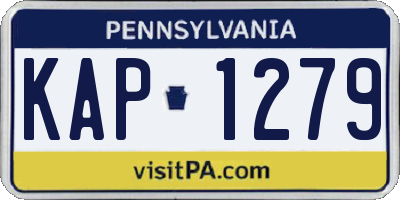PA license plate KAP1279