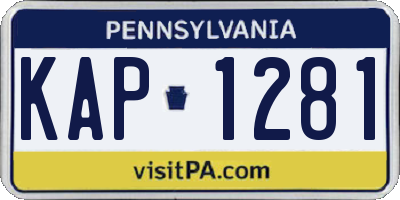 PA license plate KAP1281