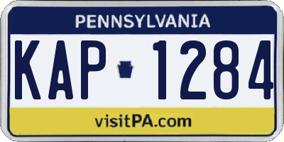 PA license plate KAP1284