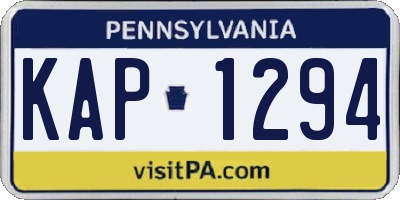 PA license plate KAP1294