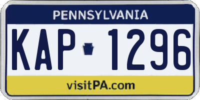 PA license plate KAP1296