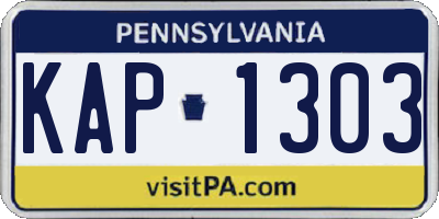 PA license plate KAP1303
