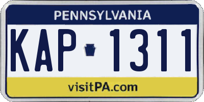 PA license plate KAP1311