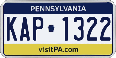PA license plate KAP1322