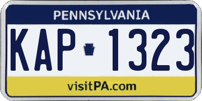PA license plate KAP1323