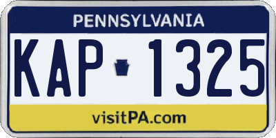 PA license plate KAP1325
