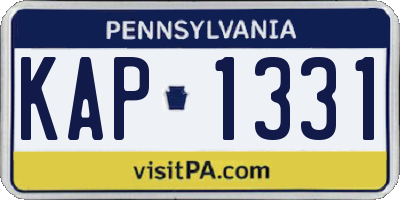 PA license plate KAP1331