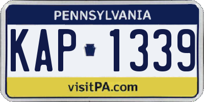 PA license plate KAP1339