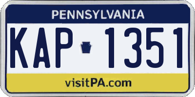 PA license plate KAP1351