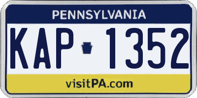 PA license plate KAP1352