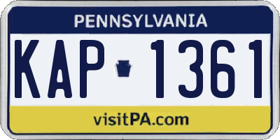 PA license plate KAP1361