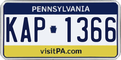PA license plate KAP1366
