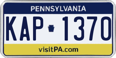 PA license plate KAP1370