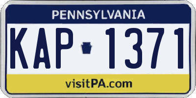 PA license plate KAP1371