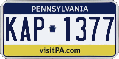 PA license plate KAP1377