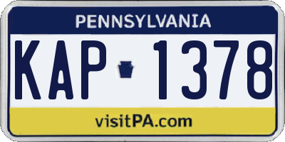 PA license plate KAP1378