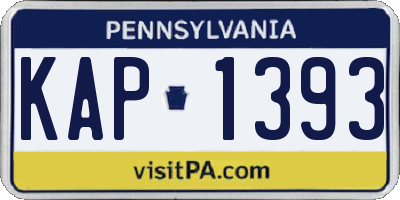 PA license plate KAP1393