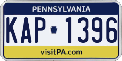 PA license plate KAP1396