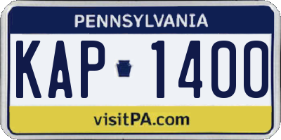 PA license plate KAP1400